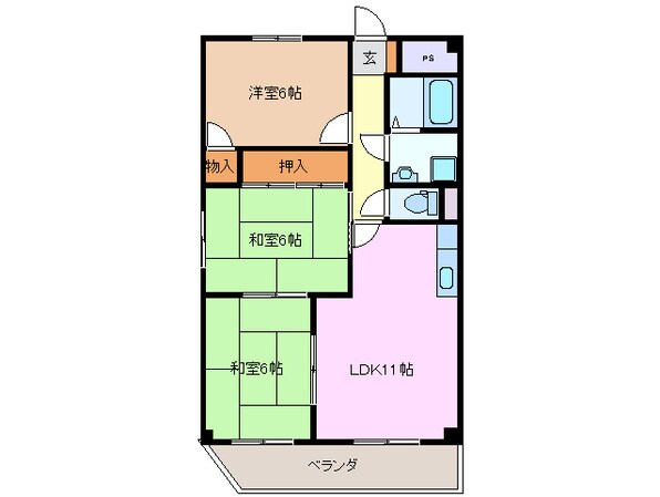 中川原駅 徒歩13分 4階の物件間取画像